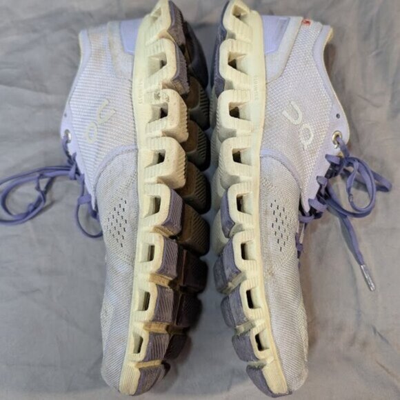 On Running QC On Cloud White and Purple Athletic Running Shoes Sneakers Wmn 7.5 - Picture 8 of 9